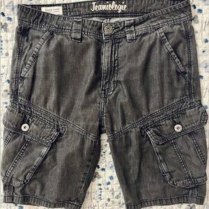 Jeaniologie 100% Cotton Charcoal Gray Cargo Shorts - Size 30 (Women's)